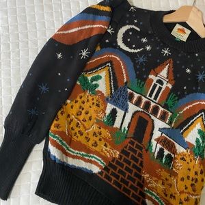 FARM Rio Midnight Cheetah Crewneck Sweater